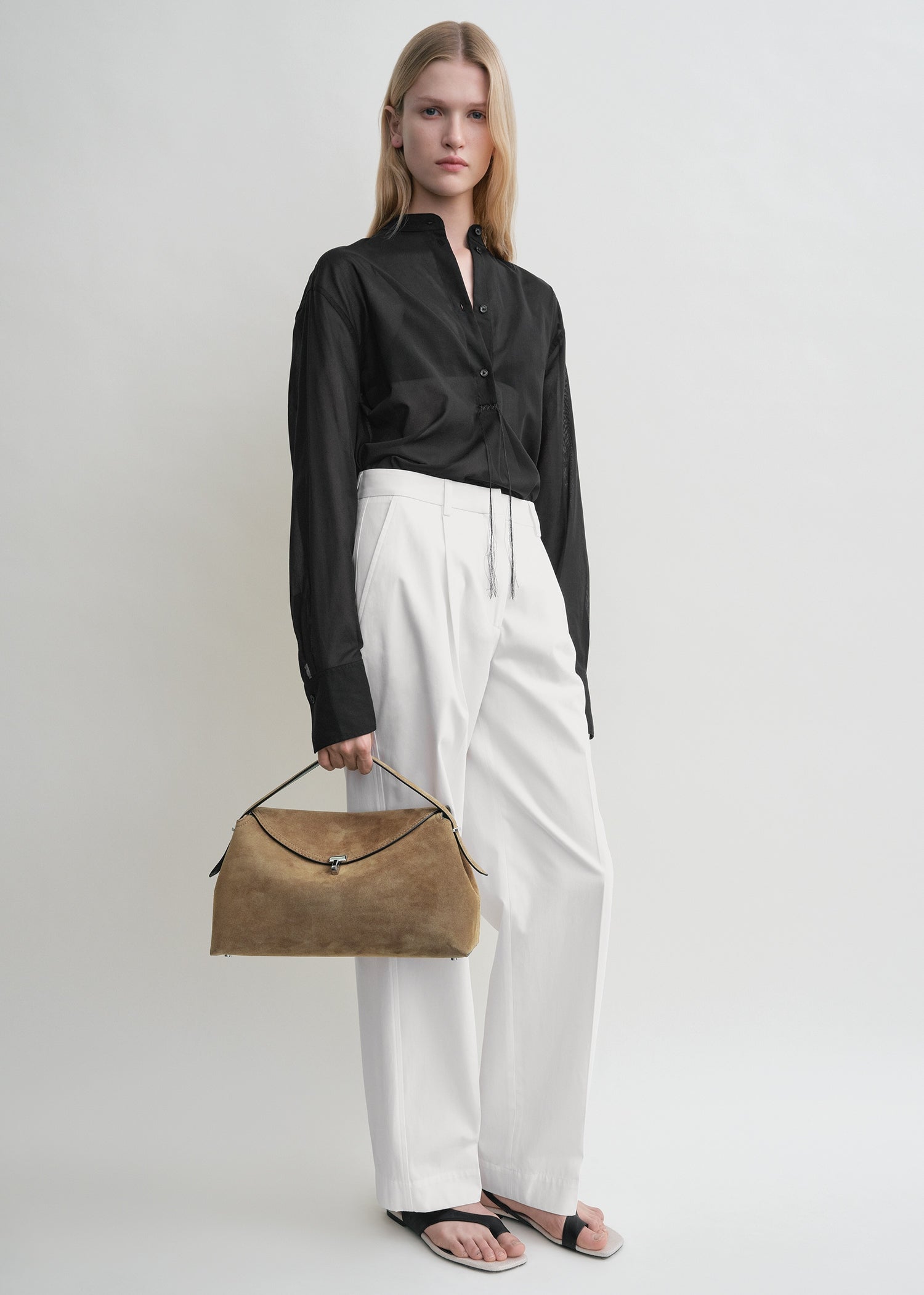 T-lock suede top handle tobacco