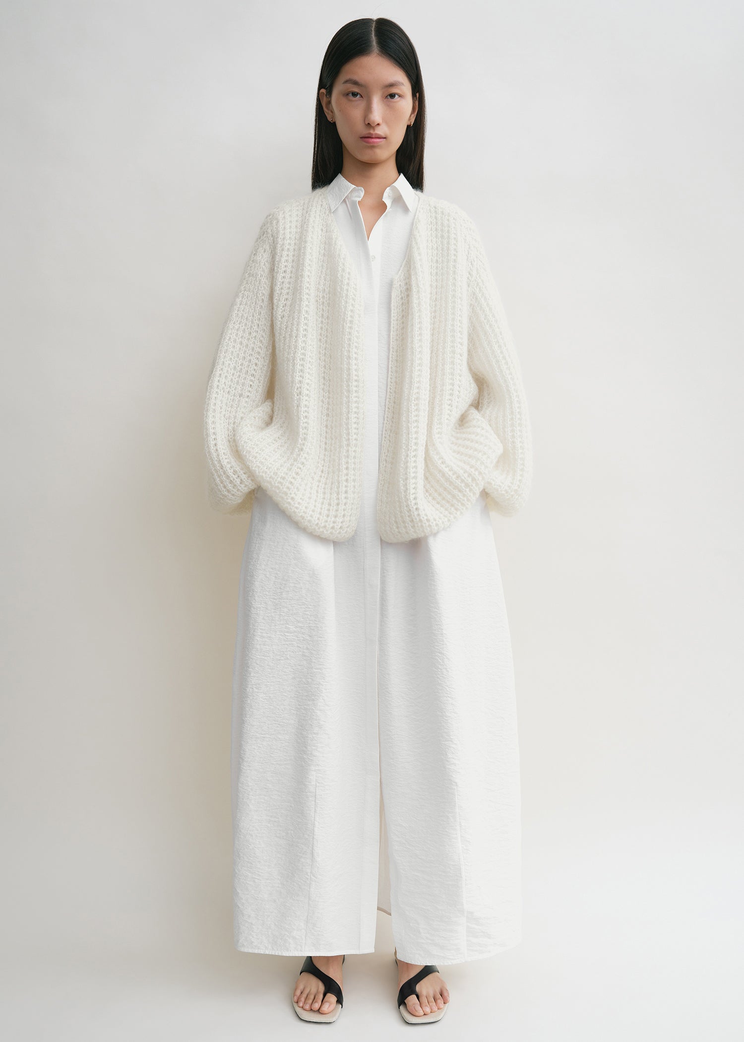 Puffed cardigan off-white