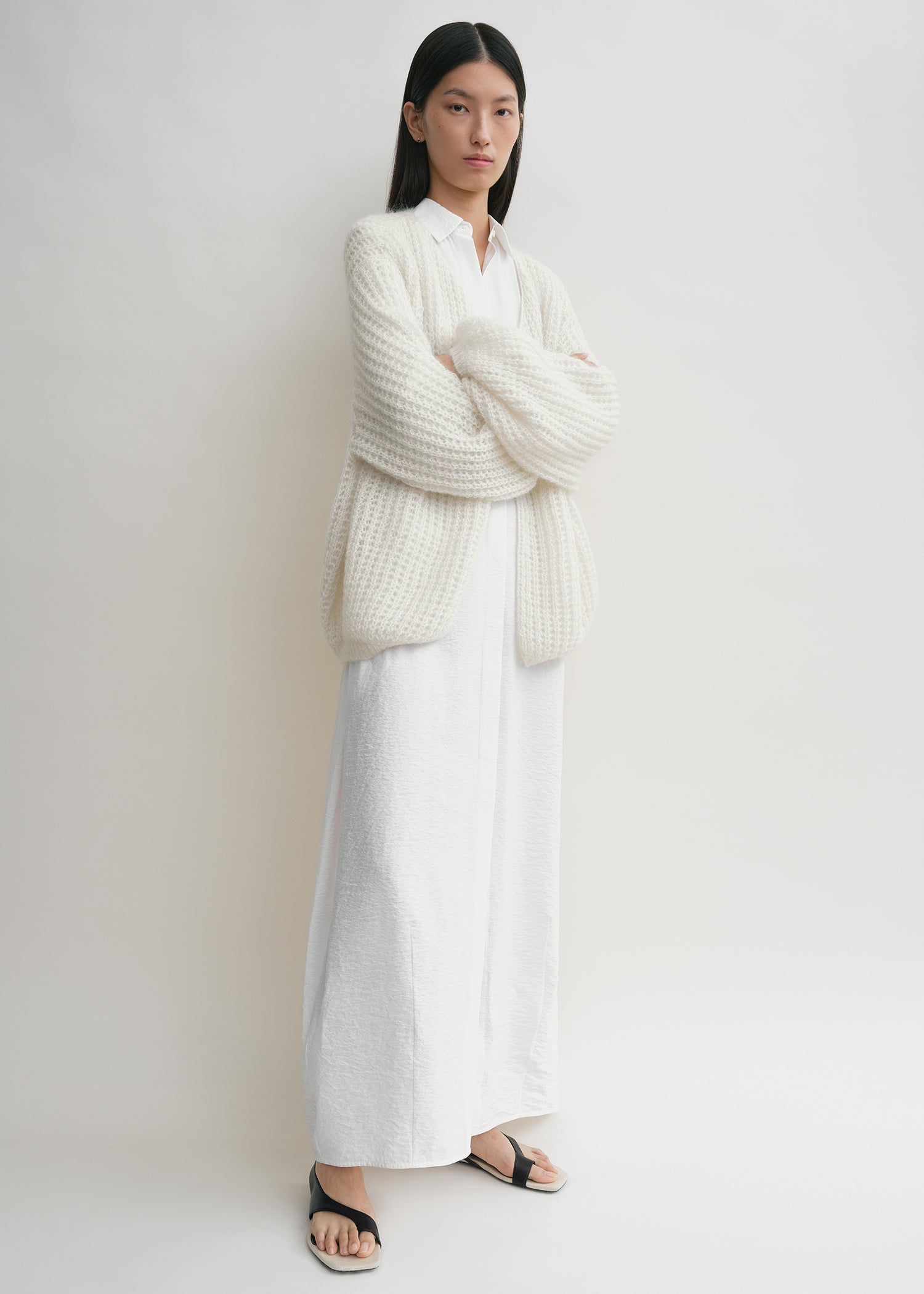 Puffed cardigan off-white