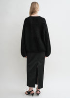 Puffed knit black