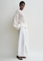 Puffed knit off-white