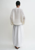 Puffed knit off-white