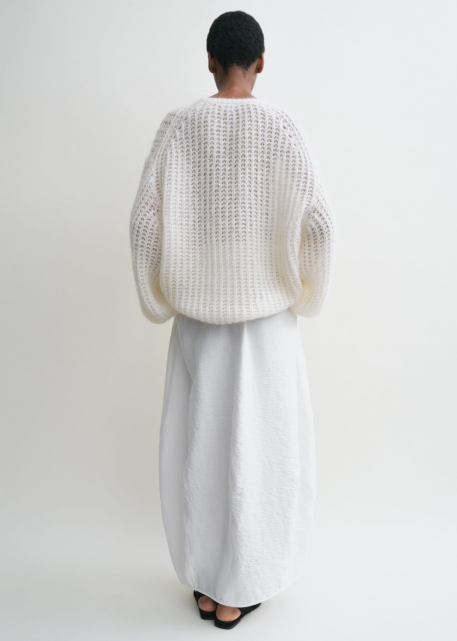 Puffed knit off-white