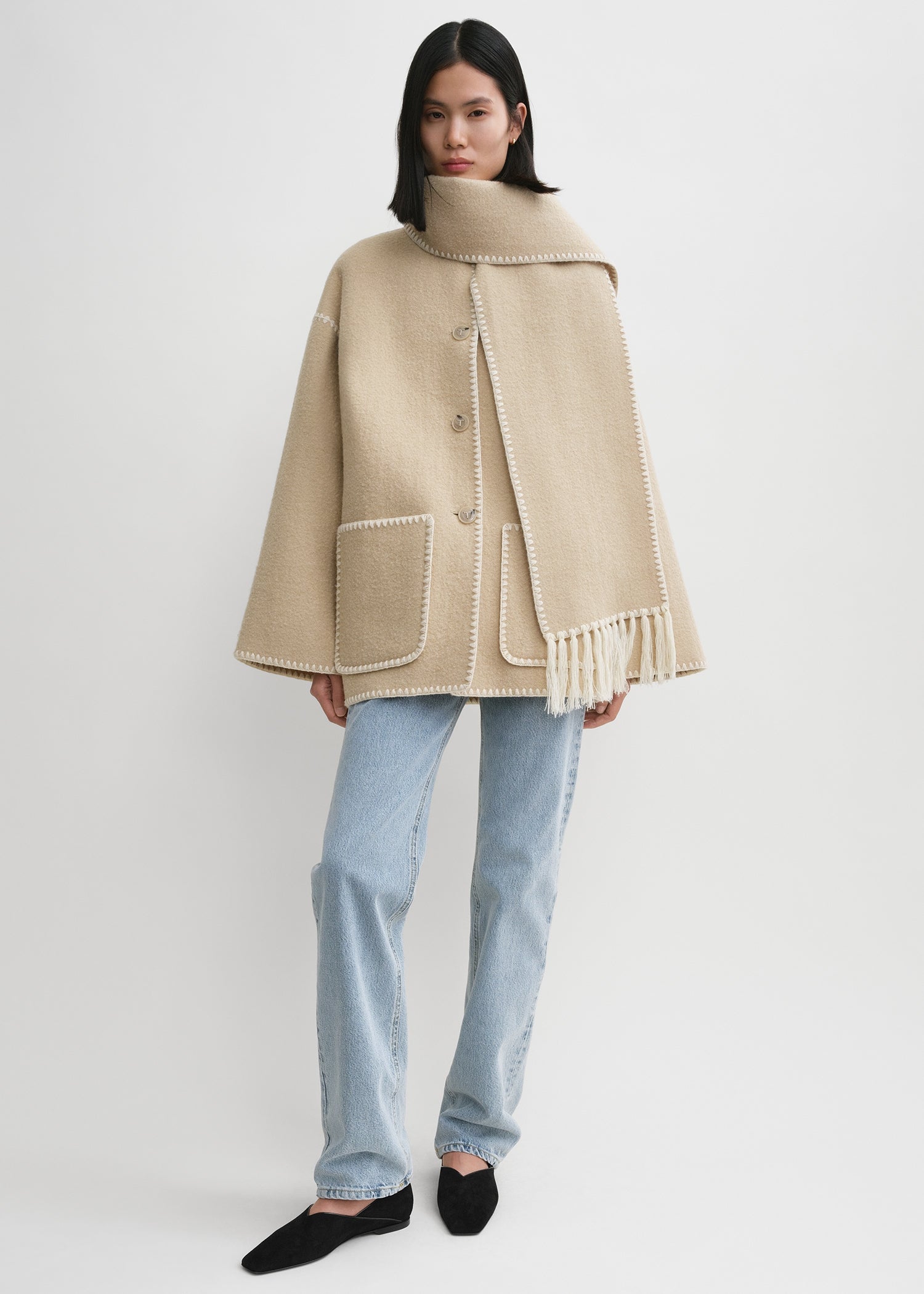 Embroidered scarf jacket harvest – TOTEME