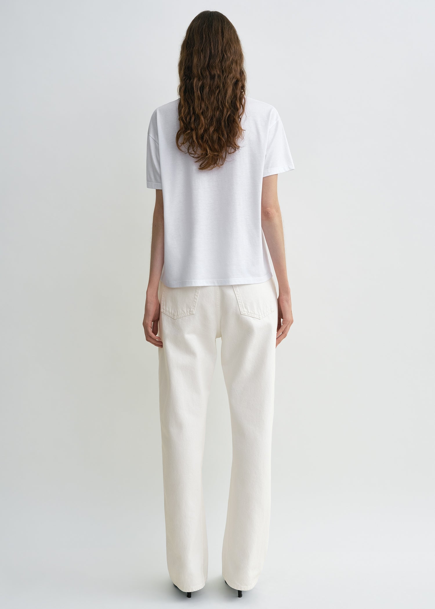 Twisted seam denim full length off-white – TOTEME
