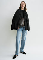 Drawstring cape black