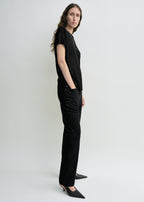 Silk tee black