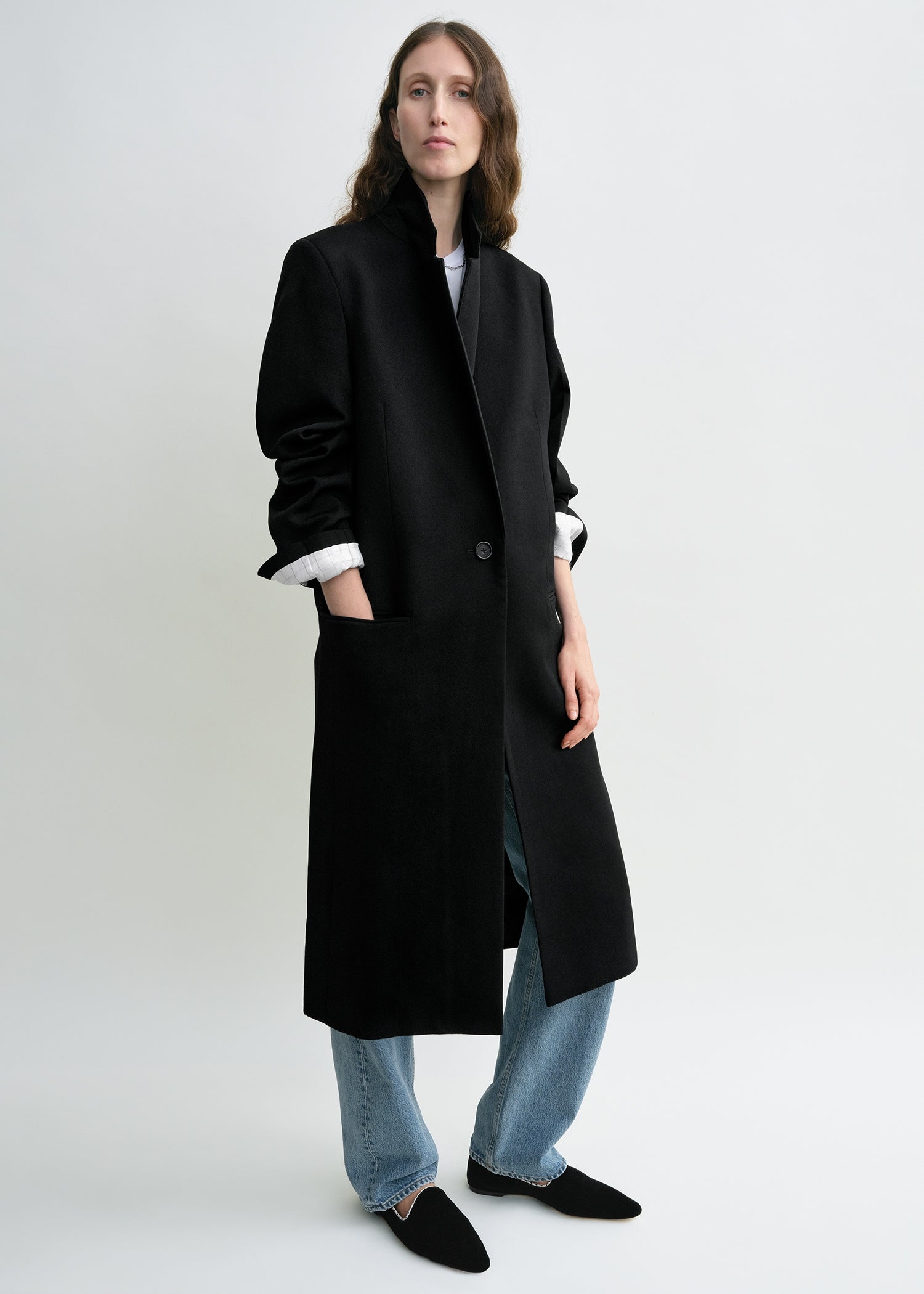 Classic tailored coat black – TOTEME