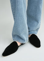 Velvet venetian slippers black