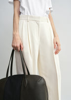 Double-pleat fluid trousers ecru