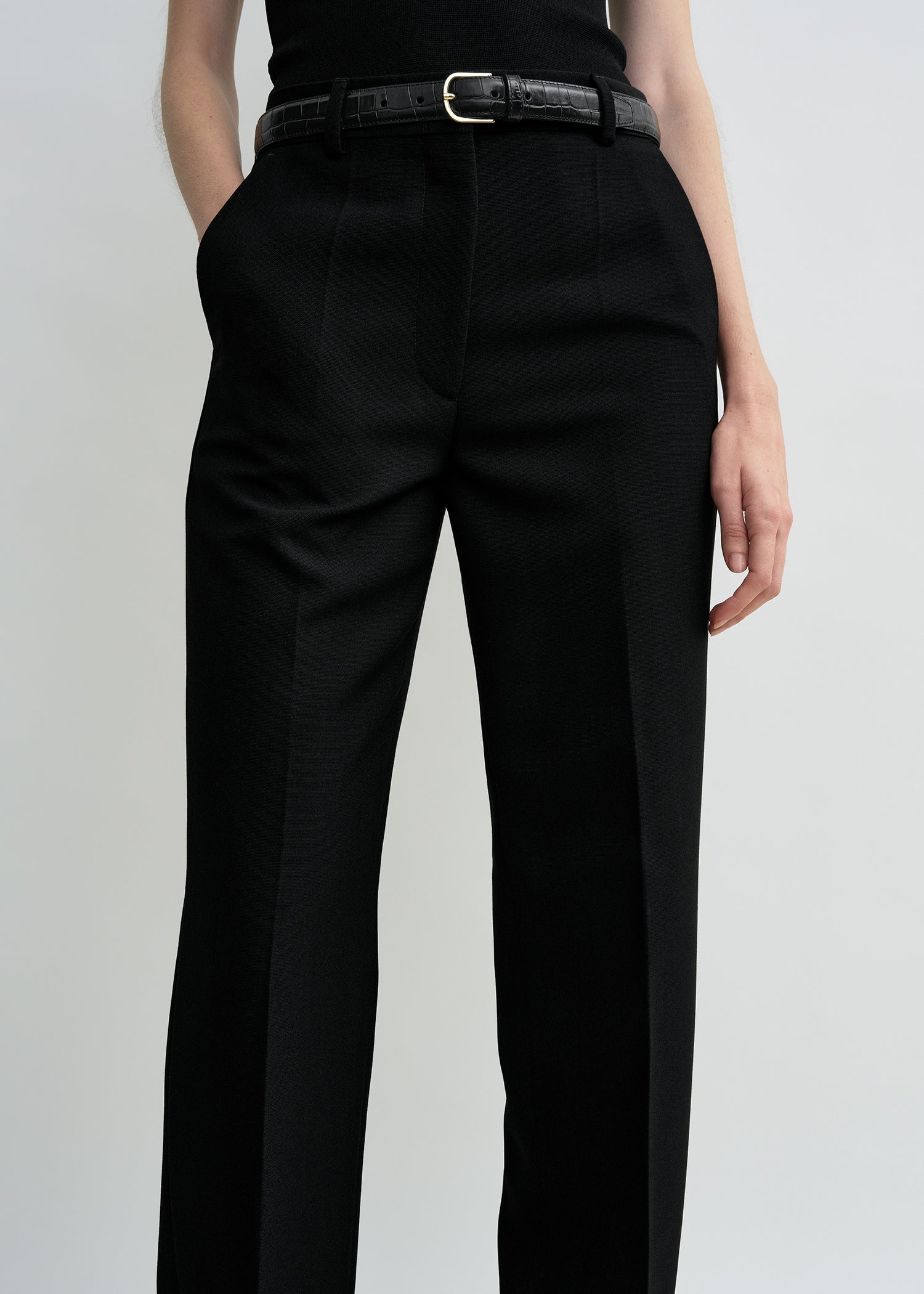 Straight suit trousers black petite