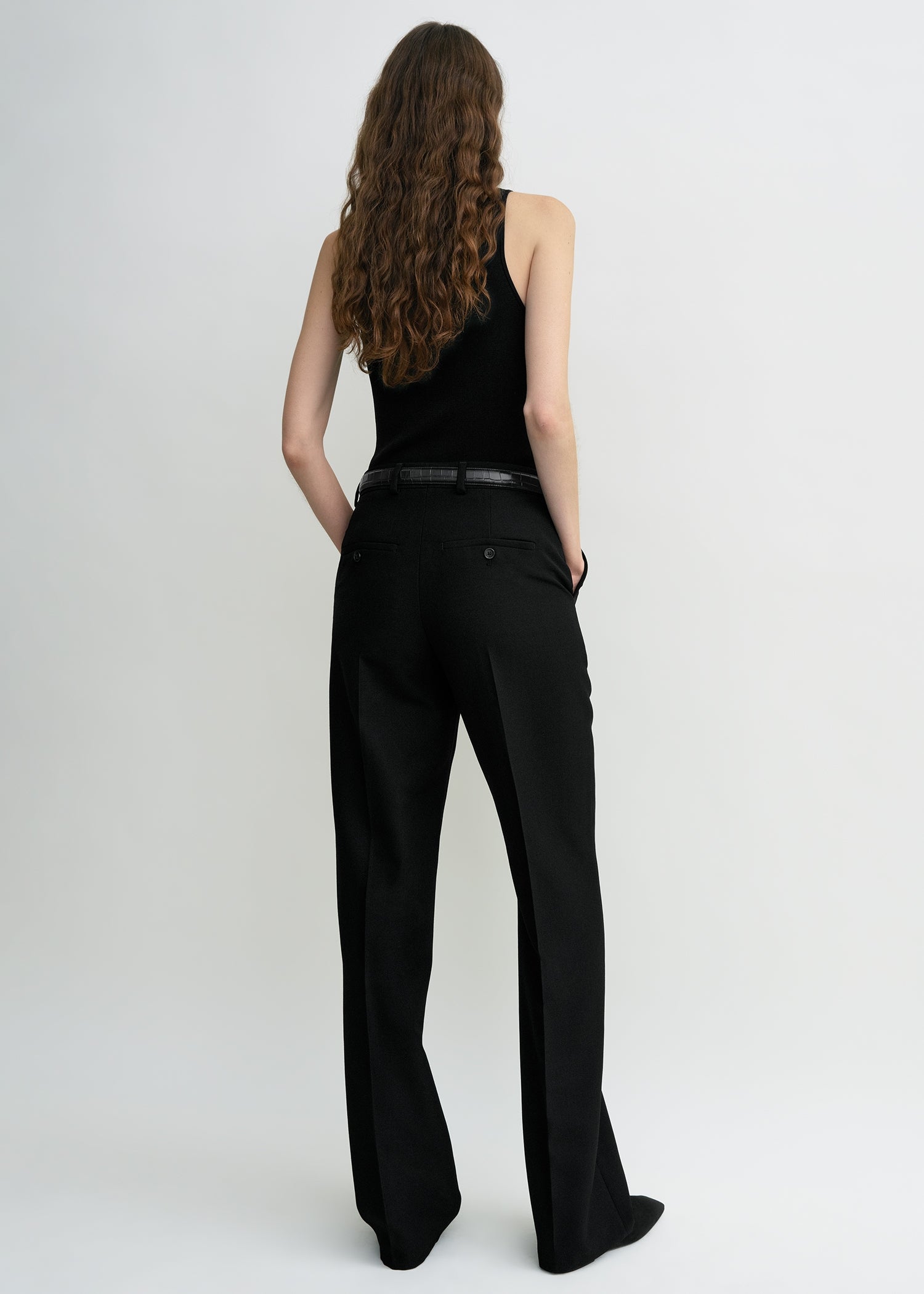 Straight suit trousers black petite