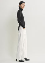 Low straight denim white