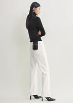 Low straight denim white