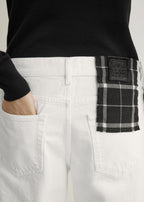 Low straight denim white