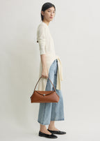 T-lock grained-leather shoulder sienna