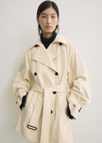 Washed cotton trench stone