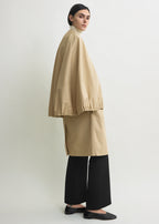 Detachable cape coat beige