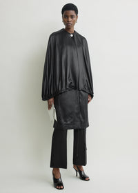 Detachable cape evening coat black
