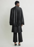 Detachable cape evening coat black