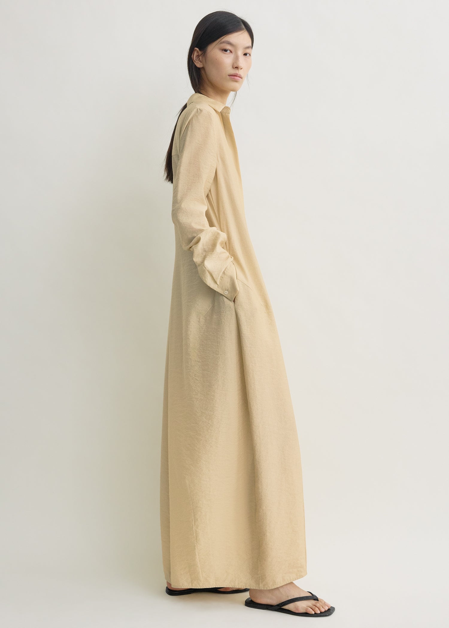 Parachute shirtdress stone petite