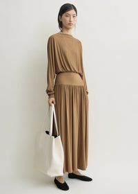 Boatneck jersey dress nutmeg