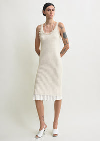 Mohair knit tank dress off-white