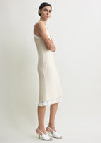 Mohair knit tank dress off-white