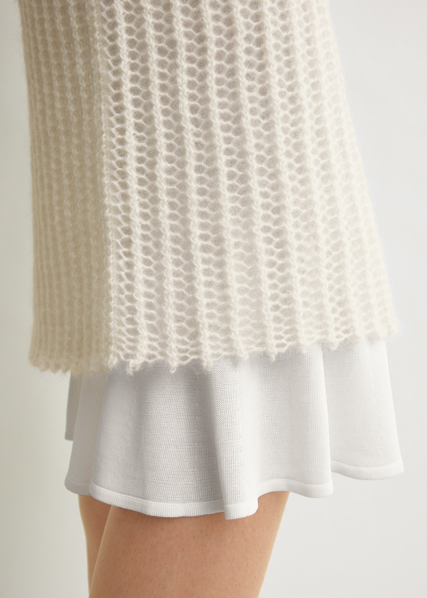 Mohair knit tank dress off-white