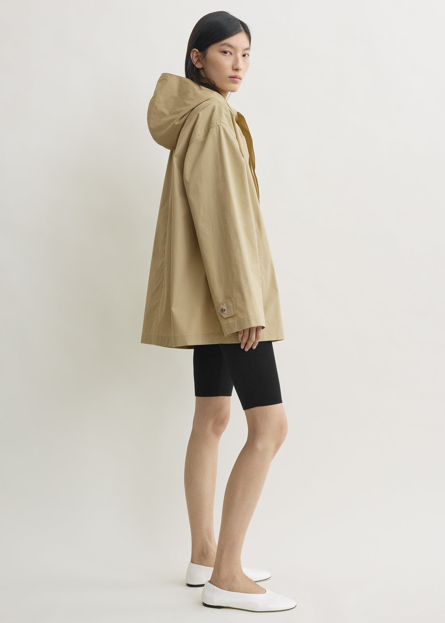 Technical scarf jacket cashew