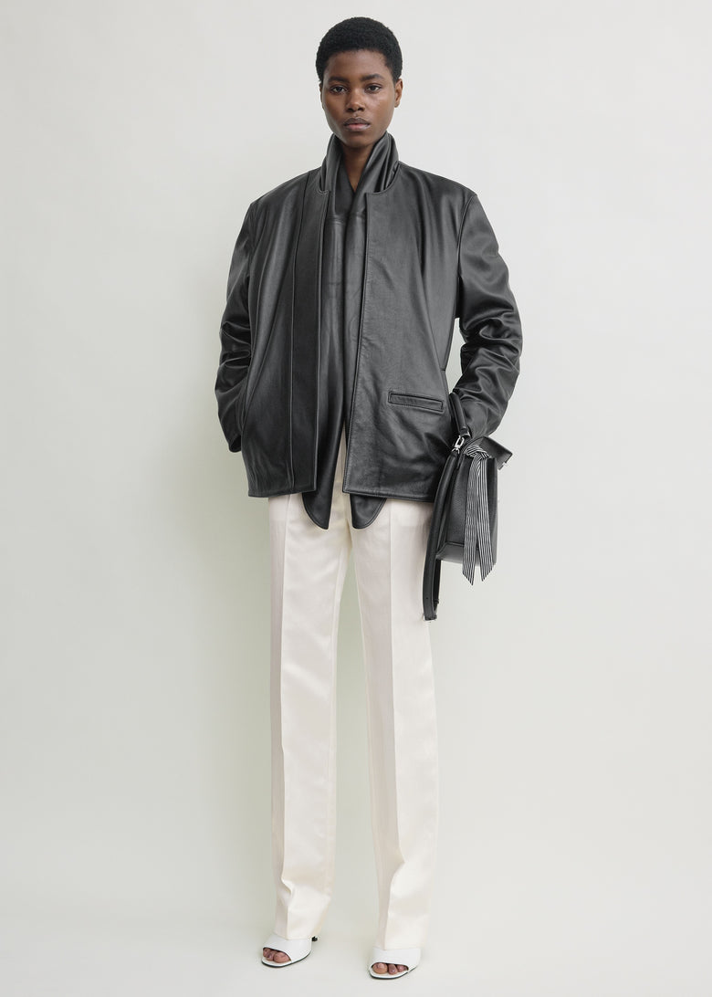 Minimal biker jacket black