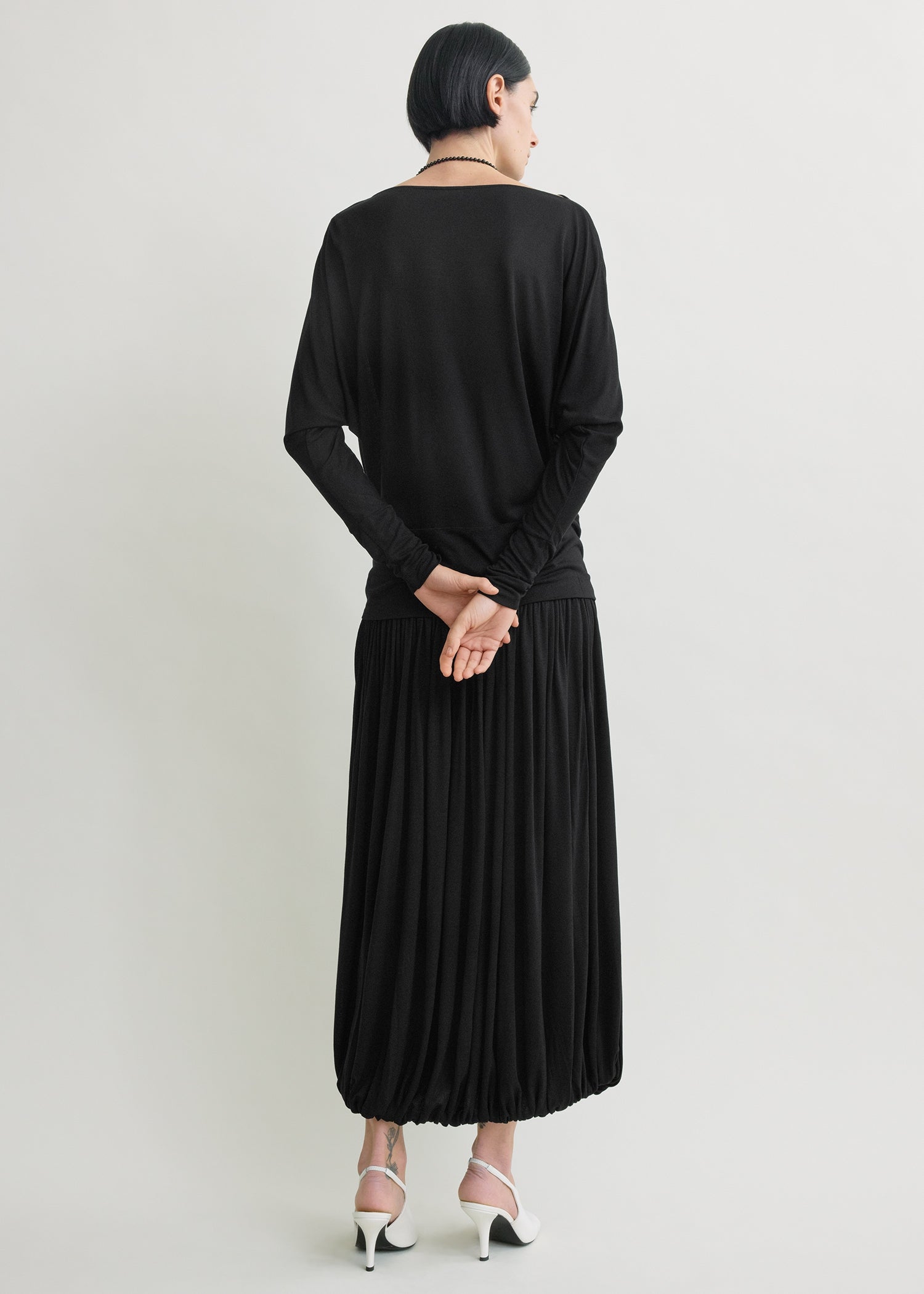 Boatneck jersey top black