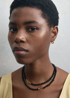 Infinity bead necklace black