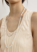 Crinkled knit tank pale apricot