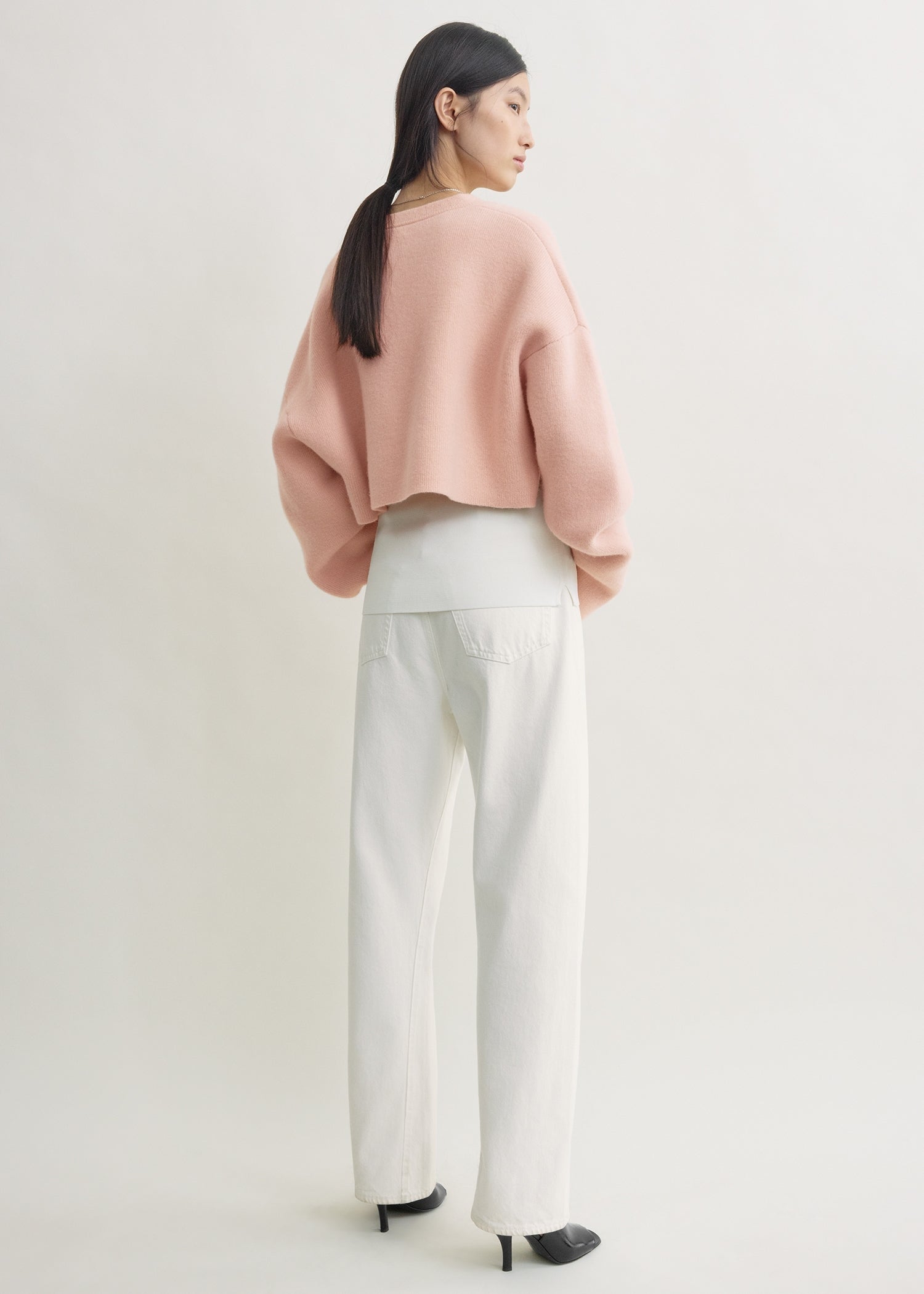 Cropped oversized cardigan flamingo