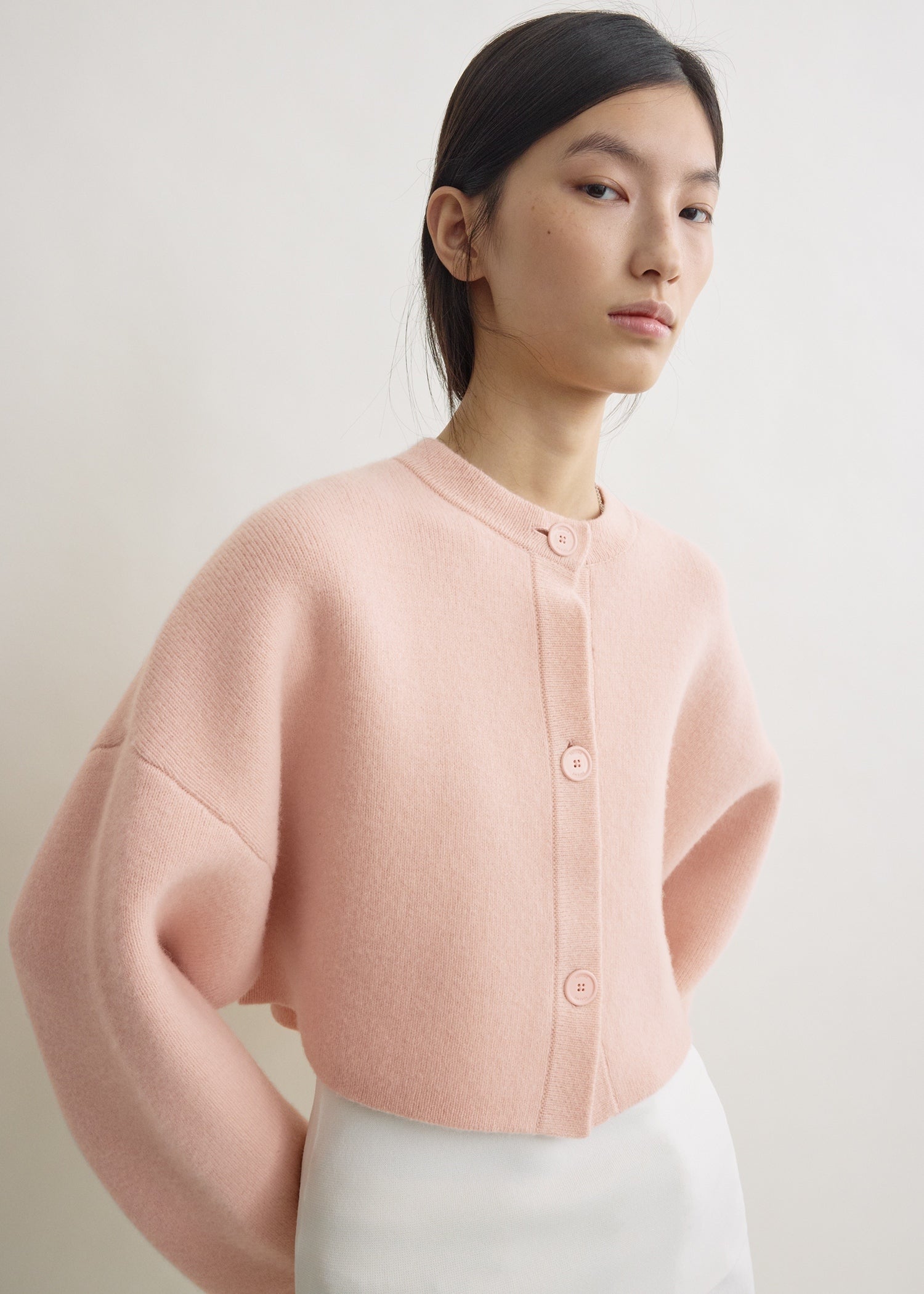 Cropped oversized cardigan flamingo