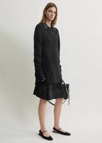 Long open weave knit black