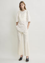 Cropped satin camisole off-white