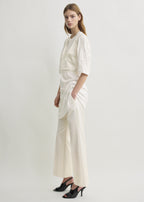 Cropped satin camisole off-white