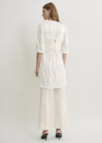 Cropped satin camisole off-white