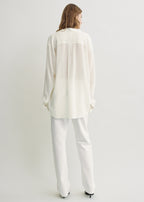 Overlapping collar blouse milk