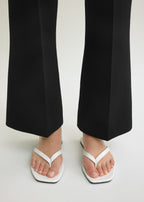 Croco-embossed flip flops off-white