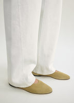 Slip suede ballerinas cashew