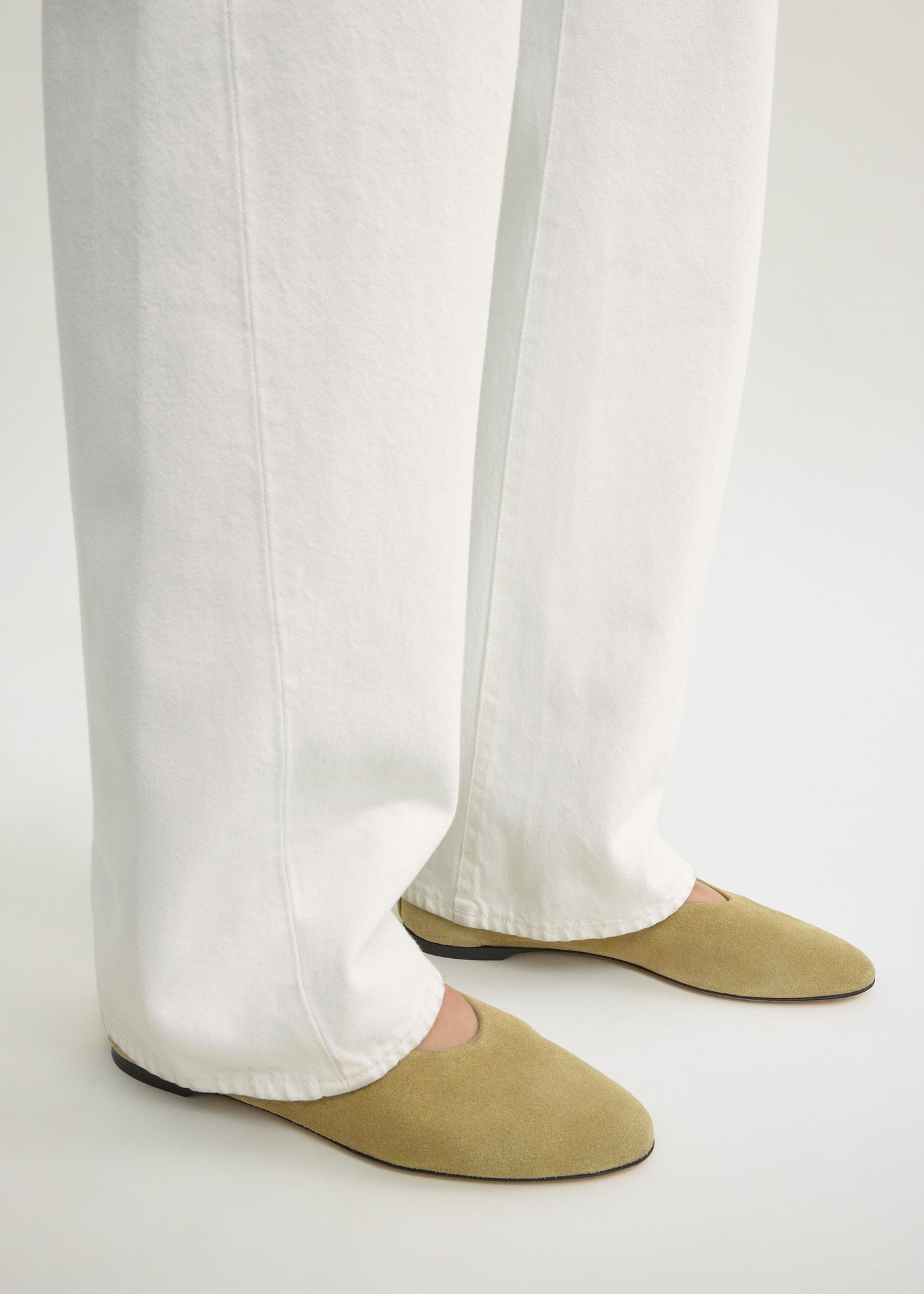 Slip suede ballerinas cashew