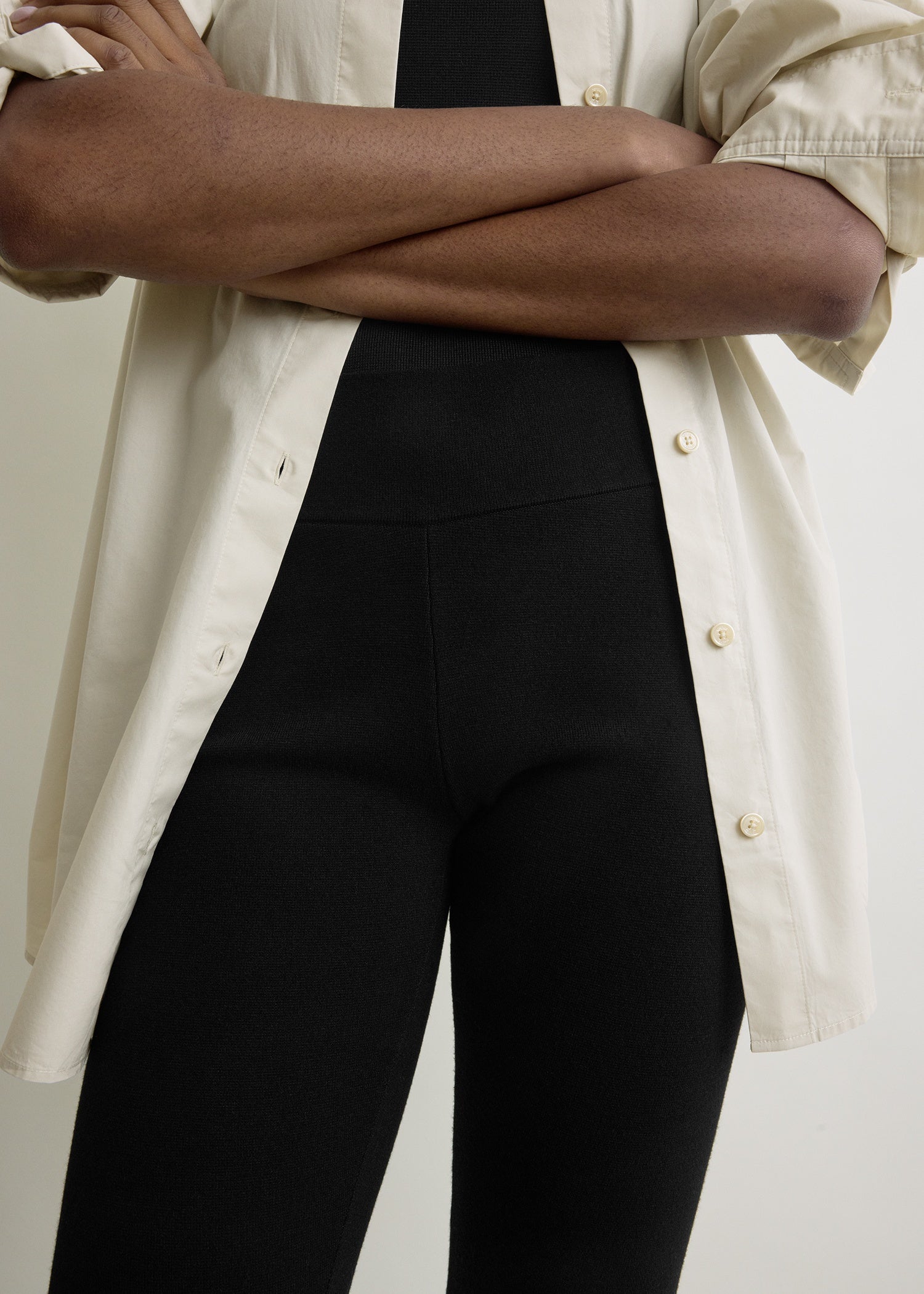 Capri knit shorts black