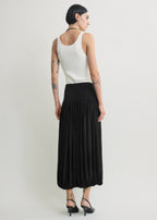 Soft gathered skirt black