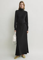 Fluid jersey skirt black