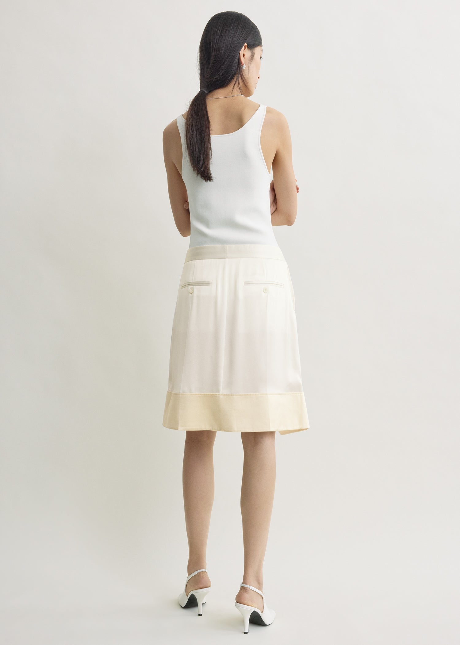 Soft tuxedo skirt white