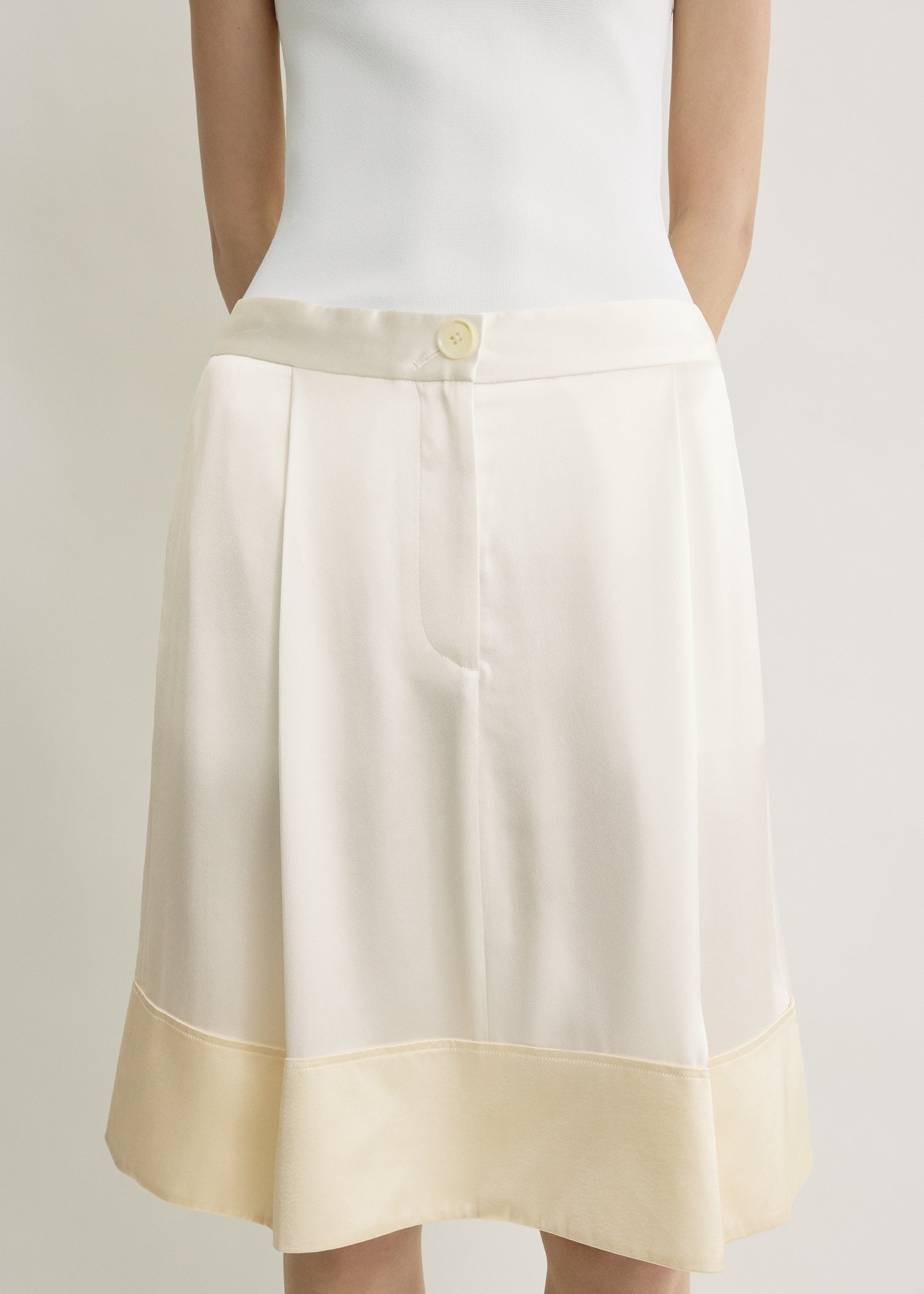 Soft tuxedo skirt white