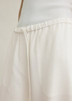Woven stripe drawstring trousers meringue